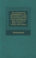 The Apocrypha and Pseudepigrapha of the Old Testament in English