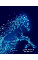 Daily Journal For Teen Girls: Glowing Horse Cover Large Journal 8.5 x 11