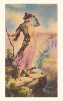 Vintage Journal Woman on Cliff Edge