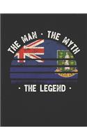 The Man The Myth The Legend: British Virgin Islands Flag Sunset Personalized Gift Idea for Virgin Islander Coworker Friend or Boss Planner Daily Weekly Monthly Undated Calendar 