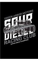 Green Arbor Motors Sour Diesel Racing Club: Graph Paper Journal / Notebook / Diary Gift - 6"x9" - 120 pages - Graph Paper - 5mm x 5mm - Matte Cover