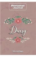 Daisy Notebook Journal Personal Diary Personalized Name 120 pages Lined (6x9 inches) (15x23cm)