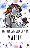 Trainingstagebuch von Matteo: Personalisierter Tagesplaner für dein Fitness- und Krafttraining im Fitnessstudio oder Zuhause