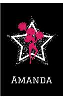 Amanda Cheerleading Notebook: Cute Personalized Cheerleader Journal With Name For Girls