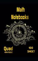 math notebooks quad 4x4 rule, 100 sheets: Graph Paper Quad Ruled Graphing Paper