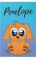 Penelope dog coloring book / notebook / journal / diary: Personalized Blank Girl & Women, Boys and Men Name Notebook, Blank DIN A5 Pages. Ideal as a Uni ... Christmas & Birthday gift for women.