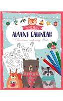 Animal Advent Calendar Christmas Coloring Book