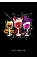 Notebook: Halloween Wine Glasses