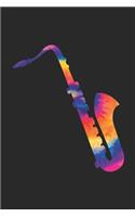 Tie Dye Saxophone Notebook - Music Instrument Gift for Saxophone Player - Saxophone Journal - Saxophone Diary