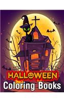 Halloween Coloring Books: An Adult Coloring Book with Beautiful Flowers, Adorable Animals, Spooky Characters, Witches, Ghosts, Pumpkins, Vampires, Haunted Houses, Zombies, Sk