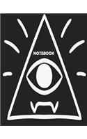 NoteBook: The Eye Artist On The Gray Cover This Notebook Journal Diary, 110 Dashed lines pages, 8.5" x 11", Date on top(3 The Eye Artist)