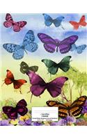 Cornell Notes Notebook: 8.5"x11" 120 page, Cornell Notebook: Butterflies Watercolor Cover Design
