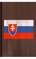 Slovakia Flag Journal Notebook: Blank Lined Ruled for Writing 6x9 110 Pages