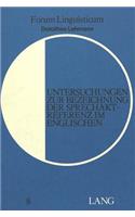 Untersuchungen Zur Bezeichnung Der Sprechaktreferenz Im Englischen