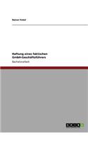 Haftung eines faktischen GmbH-Geschäftsführers