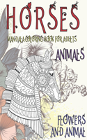 Mandala Coloring Book for Adults Flowers and Animal - Animals - Horses