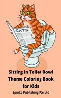 Sitting In Toilet Bowl Theme Coloring Book for Kids