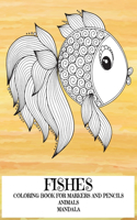 Mandala Coloring Book for Markers and Pencils - Animals - Fishes