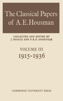 Classical Papers of A. E. Housman