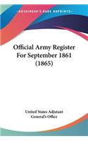 Official Army Register For September 1861 (1865)