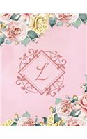 L: Monogram Initial Wide Ruled Notebook and Journal