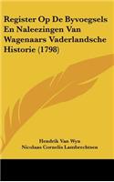 Register Op de Byvoegsels En Naleezingen Van Wagenaars Vaderlandsche Historie (1798)