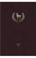 Monogram Aries Journal: Blank Diary Journal Log Notebook(70 Monogram Maroon 365 Lined)