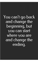 You can't go back and change the beginning, but you can start where you are and change the ending.