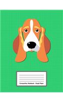 Composition Notebook - Graph Paper: Green Basset Hound Dog - 109 pages 8.5"x11" - White Blank 5x5 Exercise Book - School Subject - Gift For Kids Teenager Adult Teacher Student - Journa