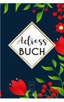 Adressbuch floral: Kontaktbuch zum eintragen von Adressen und Telefonnummern - Telefonbuch klein - Geschenkidee Frauen