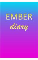 Ember: Journal Diary - Personalized First Name Personal Writing - Letter E Blue Purple Pink Gold Effect Cover - Daily Diaries for Journalists & Writers - J