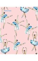 Sticker Book: Pink Blue Ballerina Blank Sticker Book 100 pages