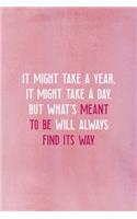 It Might Take A Year, It Might Take A Day, But What's Meant To Be Will Always Find Its Way