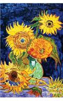 Van Gogh Notebook: Vase with Five Sunflowers Journal - 100-Page Lined Art Notebook - 6 X 9 Journal Notebook (Art Masterpieces)