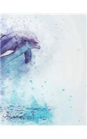 Dolphin Notebook Large Size 8.5 x 11 Ruled 150 Pages