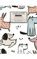Composition notebook Dot -Wide ruled -Quad - Unruled: Mix 4 Paper Pages Soft Cover for Journaling