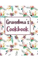Grandma's Cookbook: Floral Blank Lined Journal(2 Grandma's Recipe Gifts)