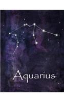 Aquarius: Constellation Lined Journal or Notebook, Deep Space and Aquarius Design, 8.5 x 11, 150 Fully Lined Pages