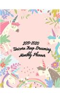 2019-2020 Unicorn Keep Dreaming Monthly Planner