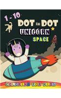 1-10 Dot to Dot UNICORN SPACE Coloring book for kids