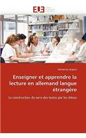 Enseigner Et Apprendre La Lecture En Allemand Langue Étrangère