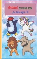 Animal coloring book for kids ages 4-8