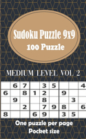 100 Sudoku Puzzle 9x9 - One puzzle per page: Sudoku Puzzle Books - Medium Level - Hours of Fun to Keep Your Brain Active & Young - Gift for Sudoku Lovers - Vol 2