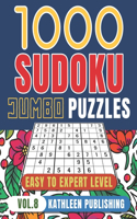 1000 Sudoku Puzzle Books: 1000 sudoku puzzles easy to hard Jumbo Puzzle Books - 4 diffilculty - Easy Medium Hard for Beginner to Expert - Brain Game for adults - Perfect Gift