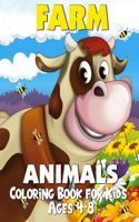 Farm Animals Coloring Book for Kids Ages 4-8