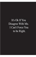 It's OK If You Disagree With Me. I Can't Force You to be Right.