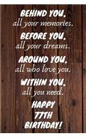 Behind You All Your Memories Before You All Your Dreams Happy 77th Birthday