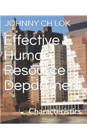 Effective Human Resource Department: Characteristics