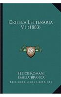 Critica Letteraria V1 (1883)