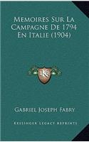 Memoires Sur La Campagne De 1794 En Italie (1904)